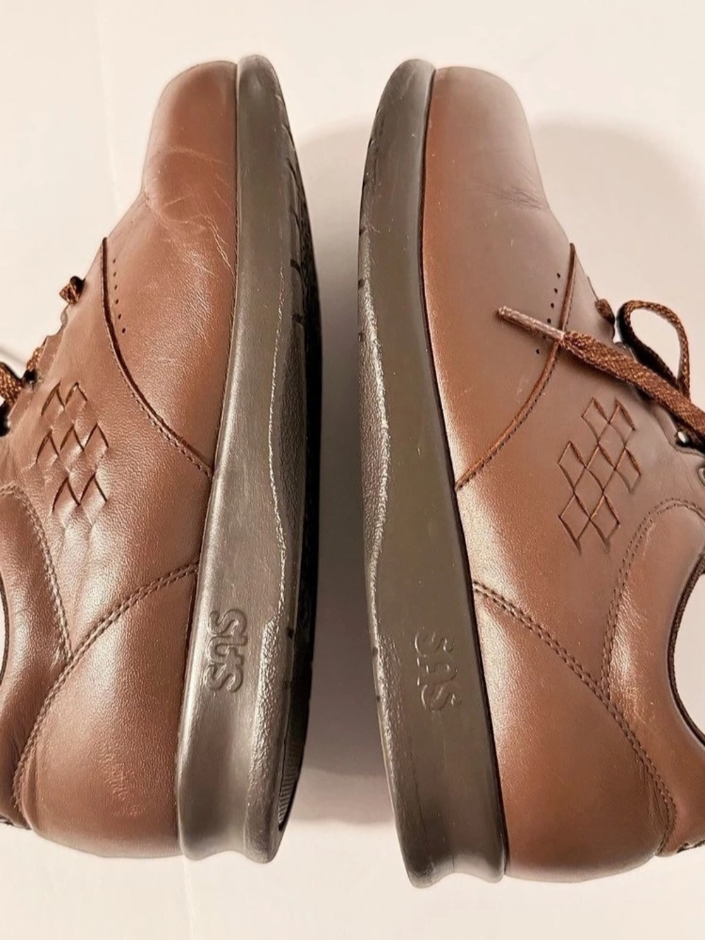 SAS Free Time Shoes Womens Size 6.5W Brown Leather Lace Up Walking Comfort USA